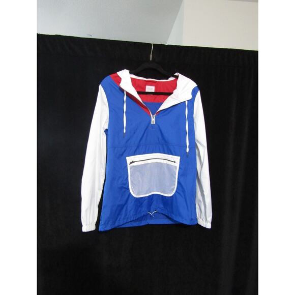 Empyre red white blue windbreaker with hoodie size medium color block - Picture 1 of 7